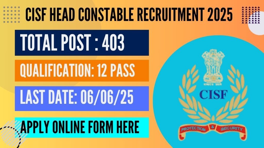 CISF Head Constable Recruitment 2025